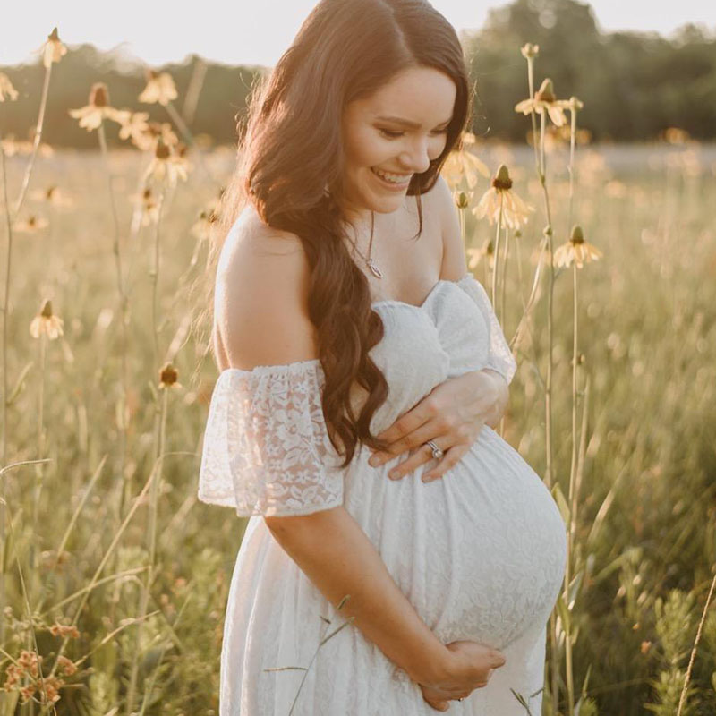 Maternity Wear - Abito premaman in pizzo con maniche