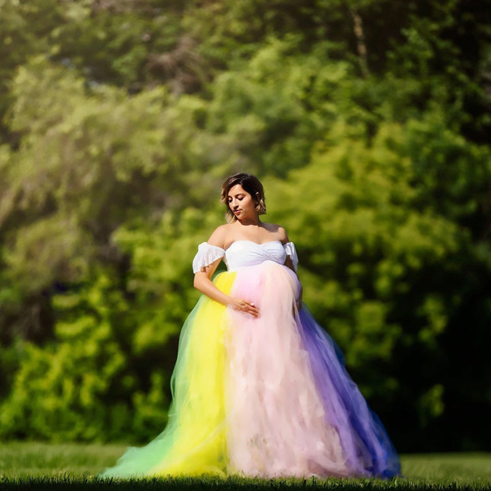 Maternity Wear - Abito lungo da maternità in pizzo