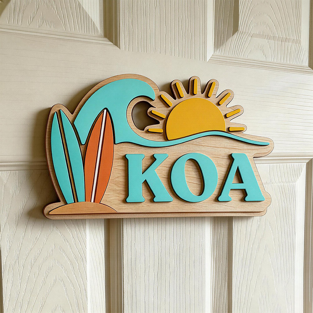 Nursery - Targa Personalizzata in Legno a Tema