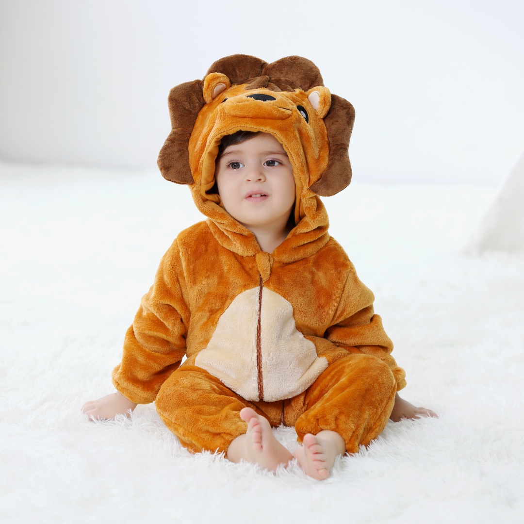 Neonato carino leone animale c - Cotton Baby Onesies Zipper recensione e prezzo